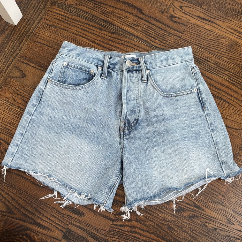 Z Supply Everyday High Rise Light Blue Denim Women Shorts